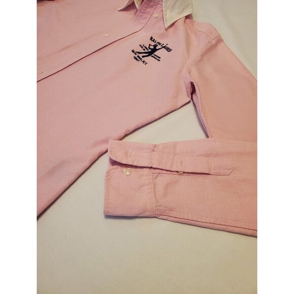 Ralph Lauren Womens Sz10 Sport Tennis Button Down Pink Spring Easter Thick - Picture 10 of 13
